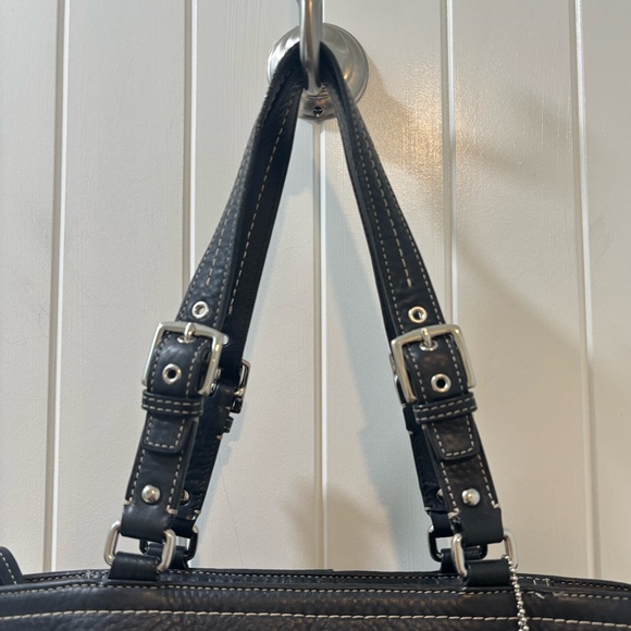 Coach Hamilton Black Pebbled Leather Tote Shoulder Bag 2010 Style F13089 - Picture 4 of 6